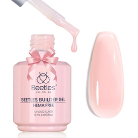 Beetles Gel Polish front packaging showing bottle and jelly pink color benefit