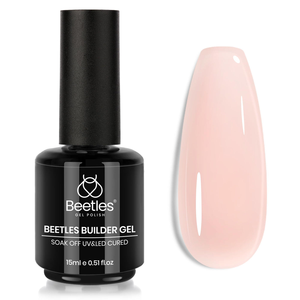 Beetles Builder Gel front packaging showing 15ml bottle and label benefit