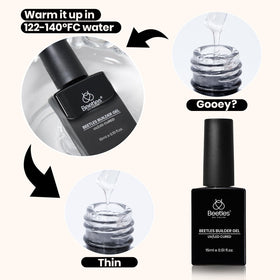beetles builder gel in manicure setting highlighting salon finish and glossy shine