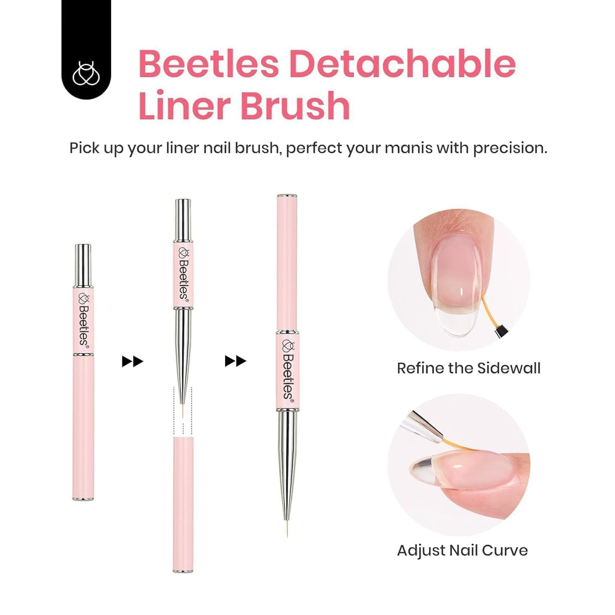 Beetles sculpted nail example showing strengthened shape