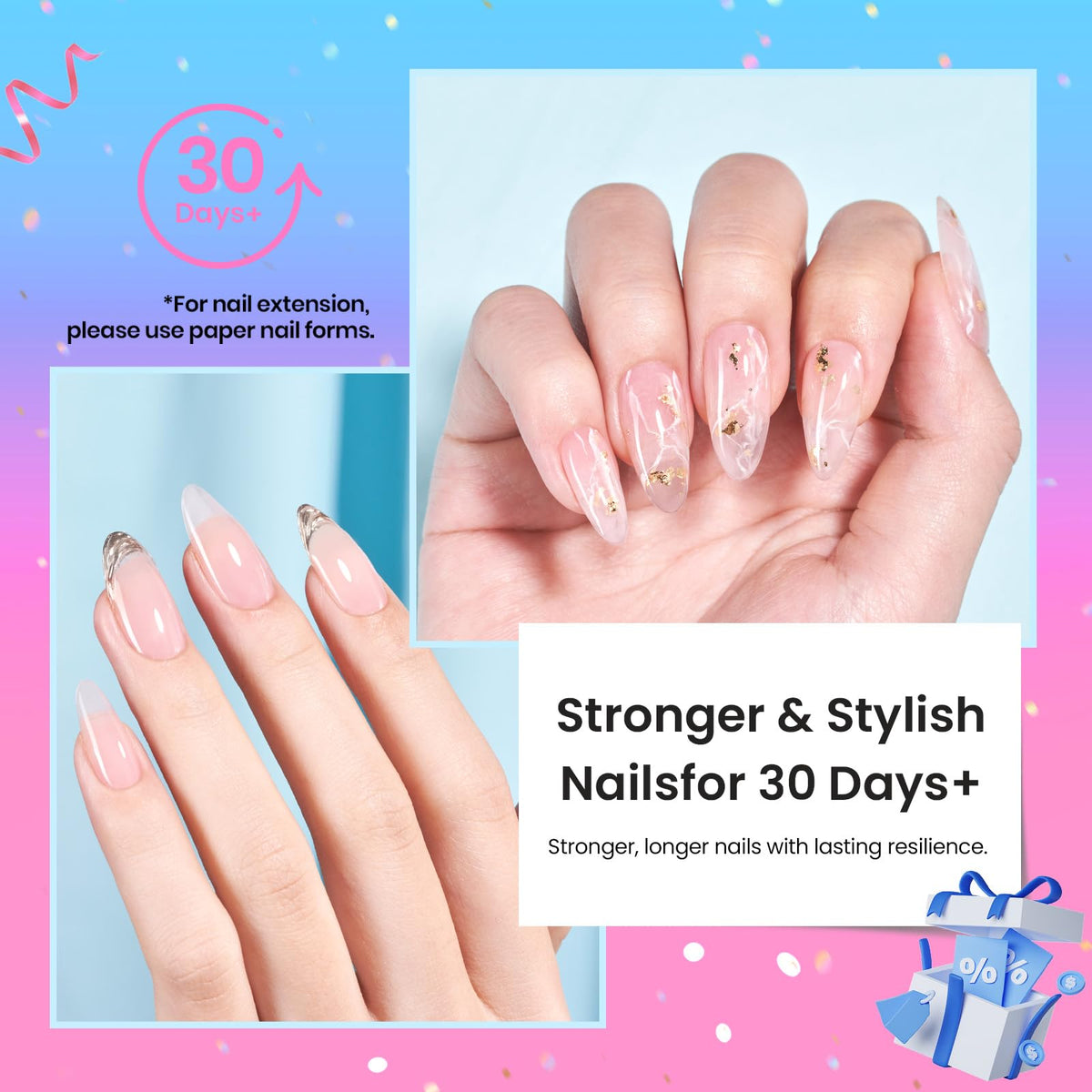 beetles Gel Polish bottle next to fingers to show size and practical home use benefit