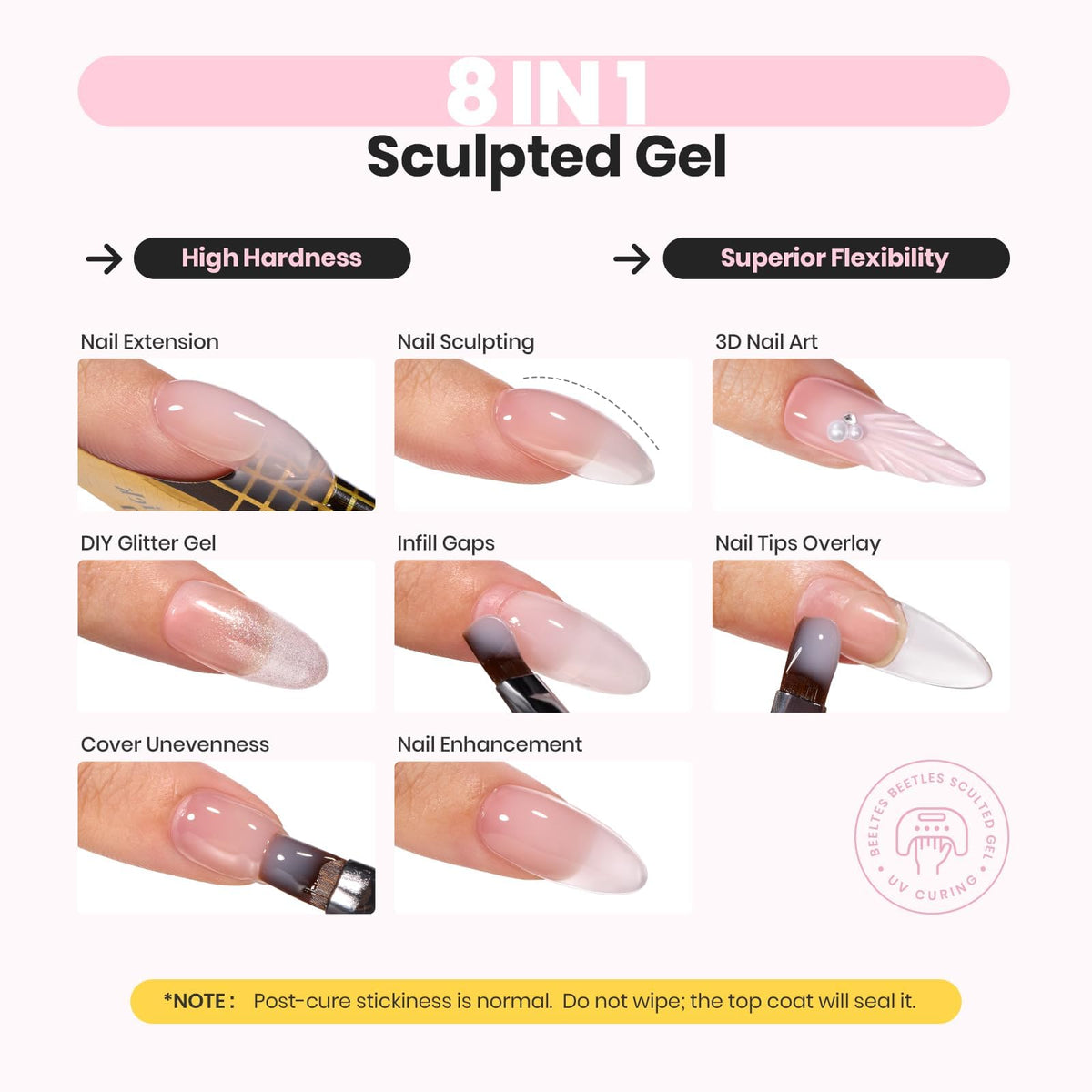 Beetles builder gel texture close-up highlighting smooth jelly consistency benefit