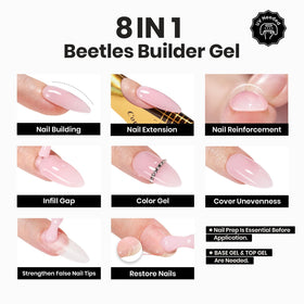 Beetles Builder Gel texture close-up demonstrating smooth, self-leveling formula