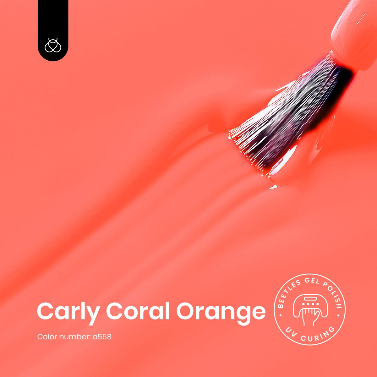 Beetles brush stroke of Carly Coral demonstrating smooth application and pigmentation