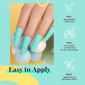 Beetles Gel Polish Cascade Green used as accent in nail art design