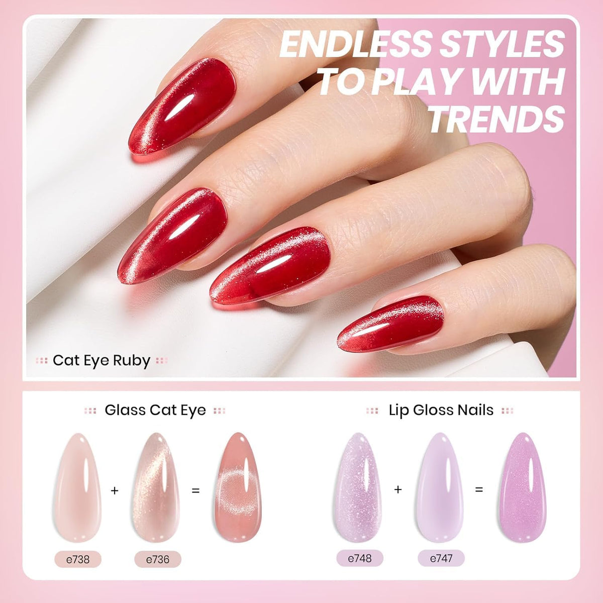 beetles cat eye effect demo showing magnetic shimmer for striking accent nails benefit