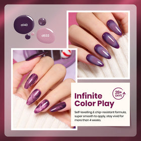 beetles magnet producing cat-eye stripe on purple gel, highlights dramatic magnetic effect