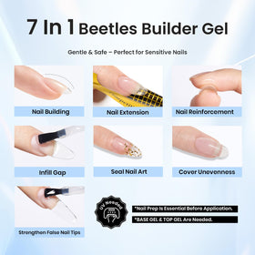 Beetles clear gel bottle label visible for easy identification and usage