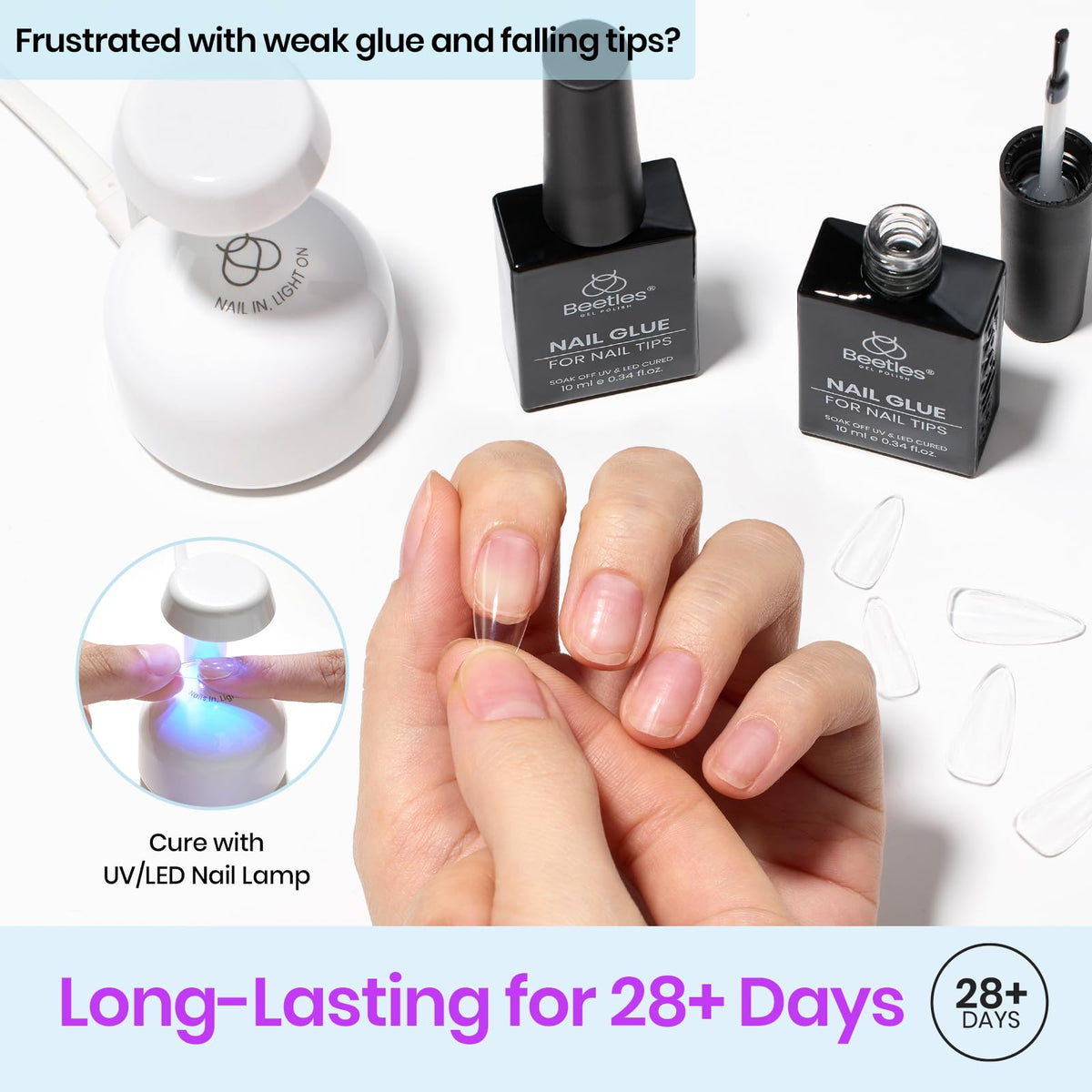 Beetles clear gel texture detail highlighting self-leveling formula for flawless finish