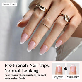 Beetles close-up of micro French tip detail for precise salon look