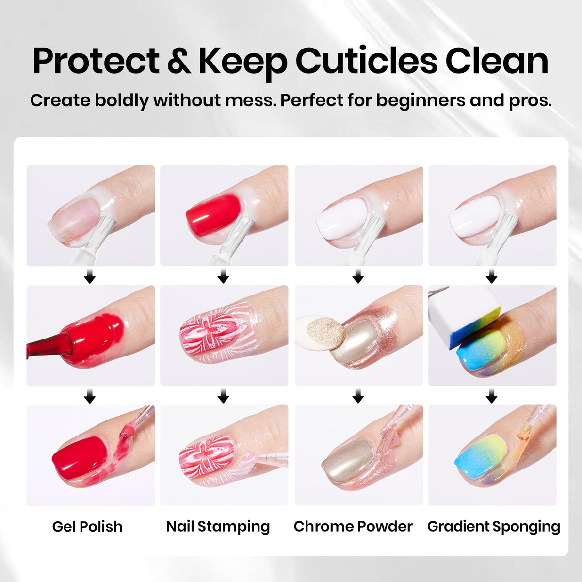 beetles brush tip close-up showing smooth formula for precise application