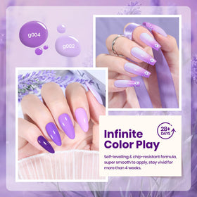 Beetles Gel Polish close-up lavender brush stroke showing smooth texture