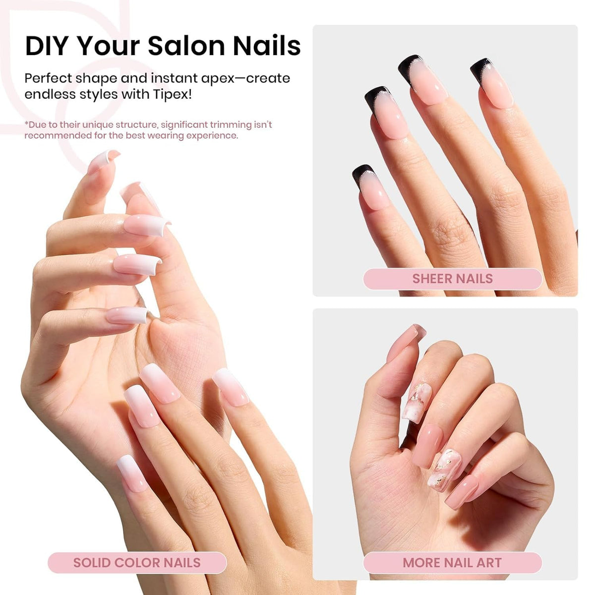 Beetles Gel Polish close-up of built-in apex and C-curve for visible salon-style height