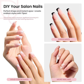 Beetles Gel Polish close-up of built-in apex and C-curve for visible salon-style height