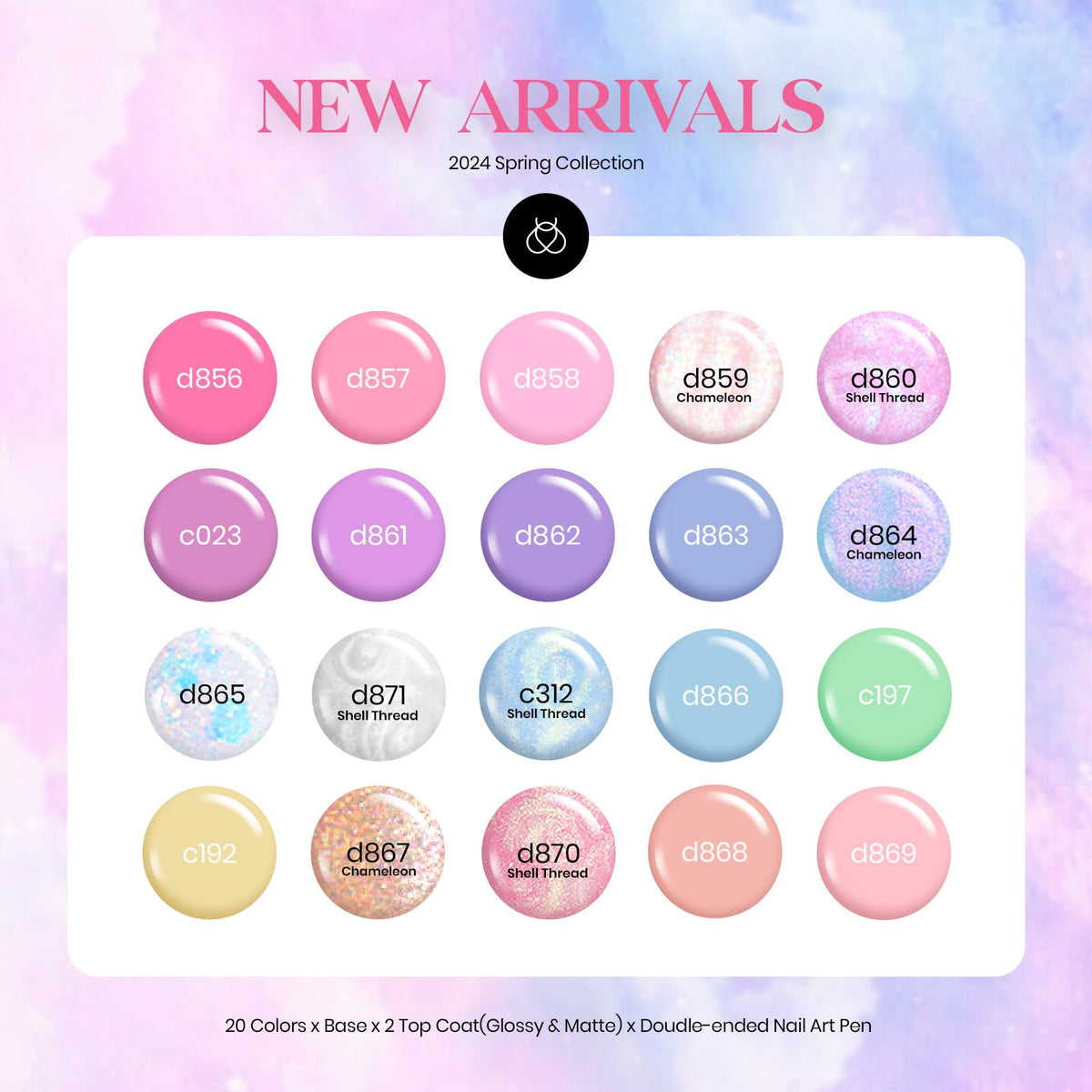beetles color array flatlay displaying 20 pastel shades for mixing