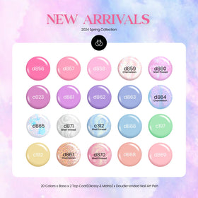 beetles color array flatlay displaying 20 pastel shades for mixing