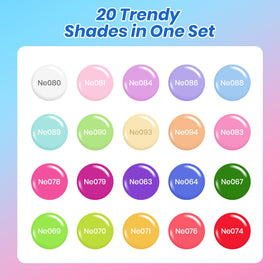 beetles color array open box displaying 20 pastel and neon gel shades