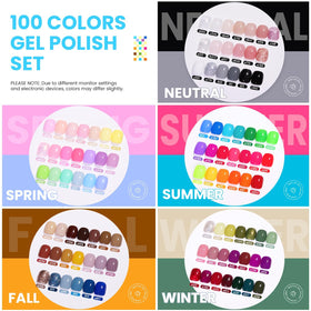 beetles color array overhead displaying 100 gel shades benefit: full-spectrum inspiration