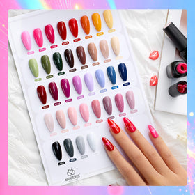 beetles color array of 36 mini gels displaying shade range for styling options