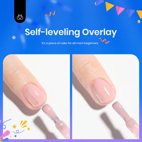 Beetles color swatch array on nail tips displaying nude-to-pink range, aids shade choice