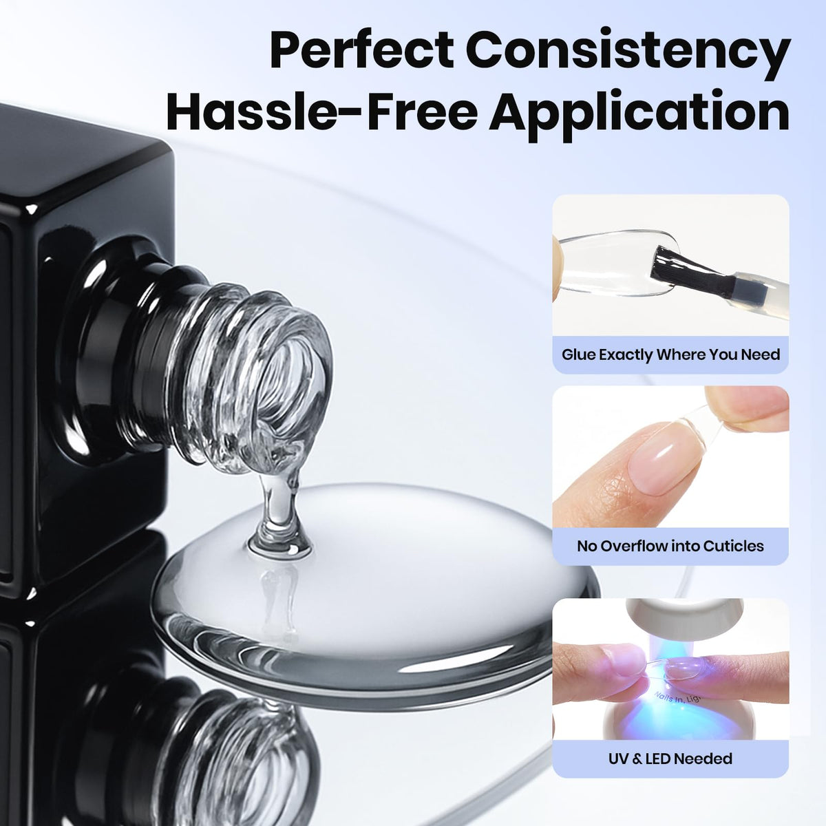 Beetles cured glossy press-on nails showcasing high-clarity shine