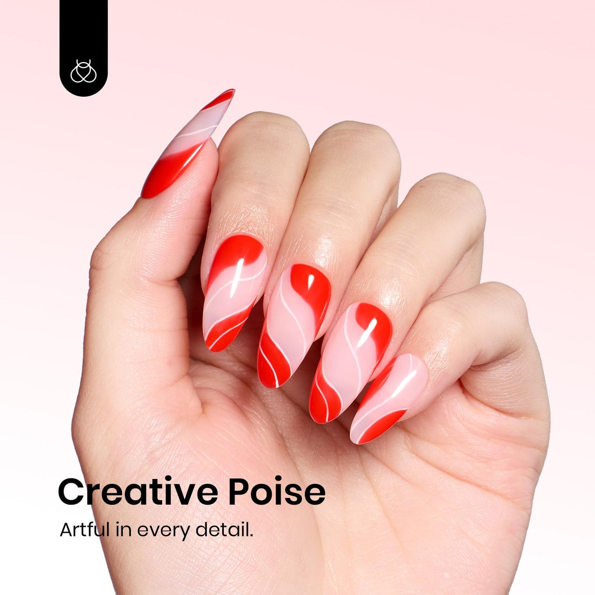 Beetles cured manicure on hand showing high-gloss, durable finish