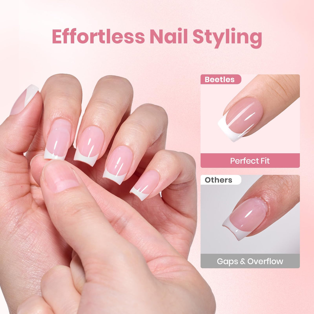 beetles Gel Polish cured press-on nails in salon for long-lasting wear benefit