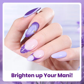 Beetles Gel Polish dark violet swatch on nails showing rich glossy finish