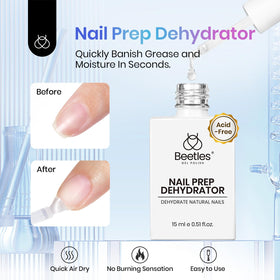 Beetles Gel Polish dehydrator bottle with 6mm short-bristle brush visible for precise application and improved adhesion