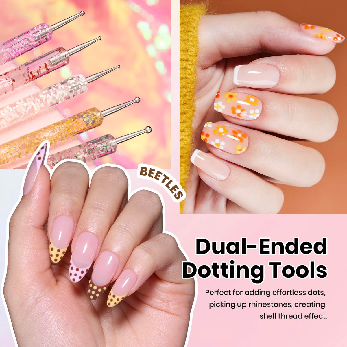 beetles dual-ended dotting tools detail showing graduated sizes for consistent dots and patterns