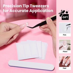 beetles stickers on false nail demonstrating compatibility with press-ons