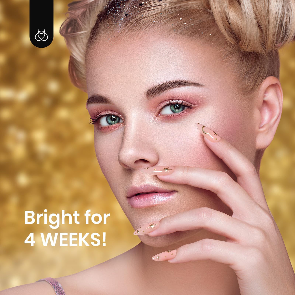 Beetles finished manicure lifestyle shot highlighting luxe gold accents