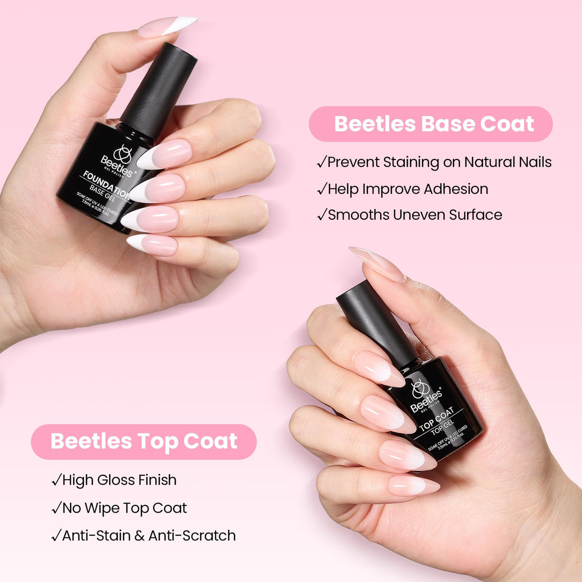 beetles finished nails lifestyle shot showing polished extensions durability