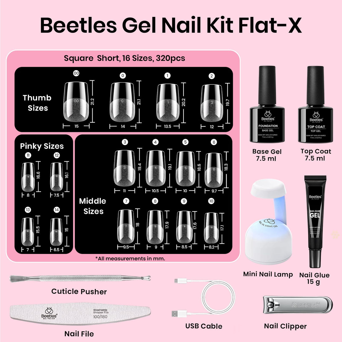 Beetles close-up of Flat-X tip curve for secure, lift-resistant fit