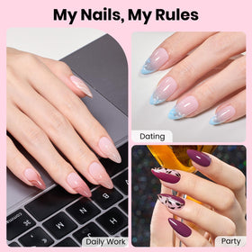 Beetles Gel Polish closeup of Flat‑X almond tip curve for secure fit