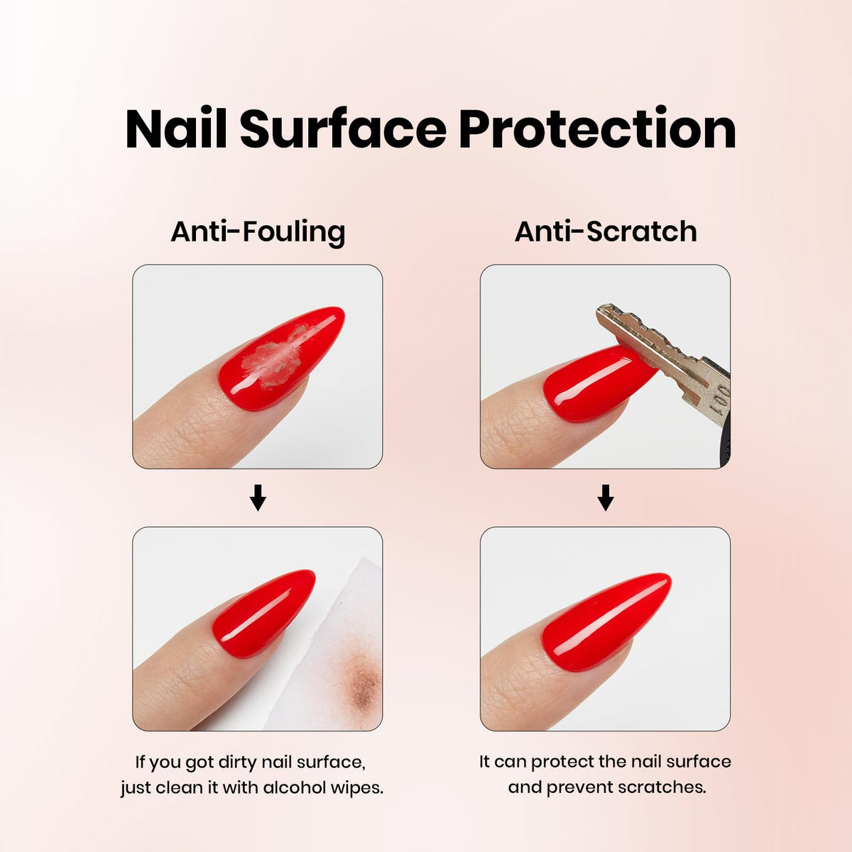 beetles Gel Polish on nails showing crisp French manicure and professional-looking results