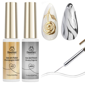 Beetles front packaging showing metallic liner set and quick identification benefits