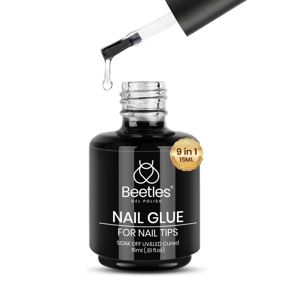 beetles gel polish front bottle showing clear 15ml label and professional look