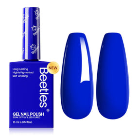 Beetles front bottle Noble Night showing rich royal blue and glossy finish benefit