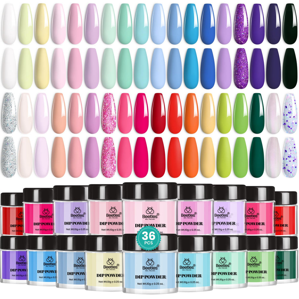 beetles front packaging showing all 36 jars and color variety for easy selection