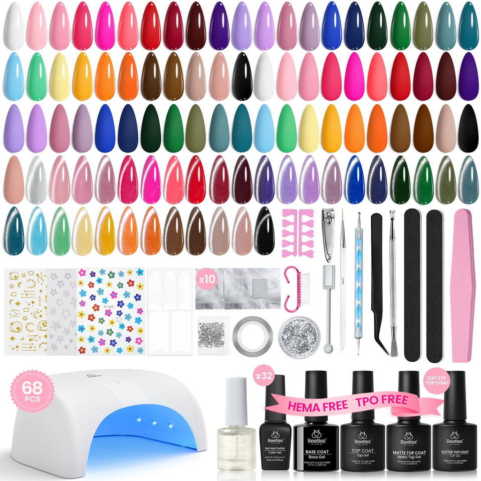 beetles front packaging showing full kit and accessories for ready-to-use nails