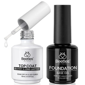 Beetles front packaging showing both 15ml bottles and glossy finish benefit