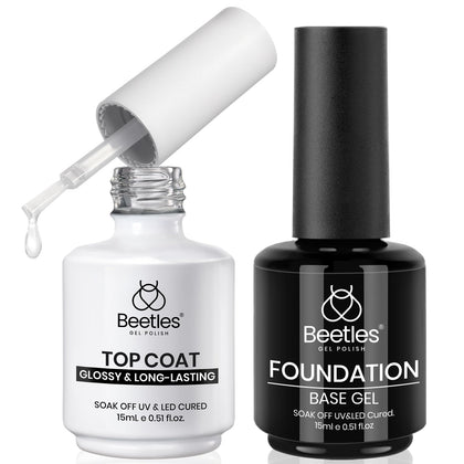 Beetles front packaging showing both 15ml bottles and glossy finish benefit
