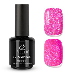 Beetles front packaging showing hot pink b352 and benefit of salon shine