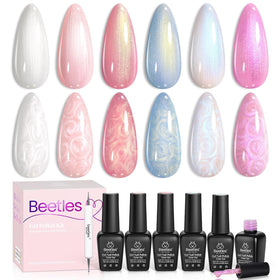 beetles bottle front packaging showing six mermaid shades and gift-ready look