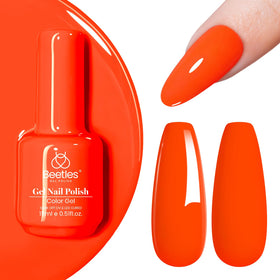 beetles Gel Polish front packaging showing bright neon orange for vibrant nails