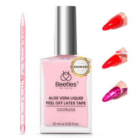 Beetles pink bottle front view showing product label and compact 15ml size for clean manicures