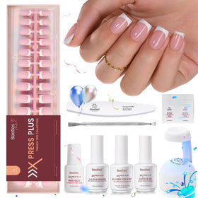 beetles front packaging showing complete press on nail kit and contents