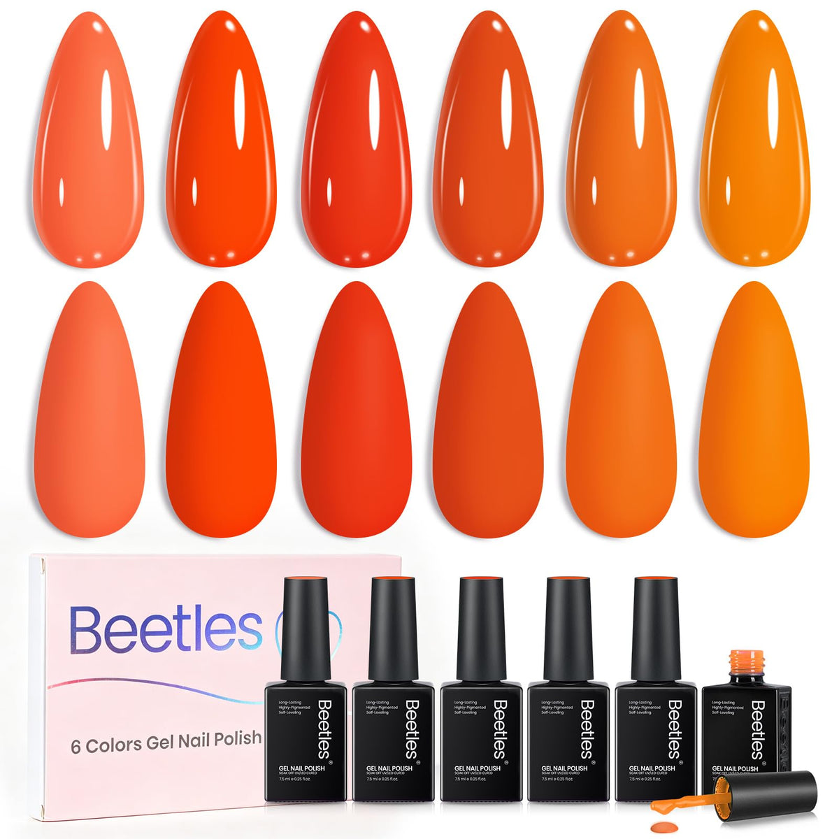 beetles Gel Polish front packaging showing Scarlet Sunset collection and vibrant colors