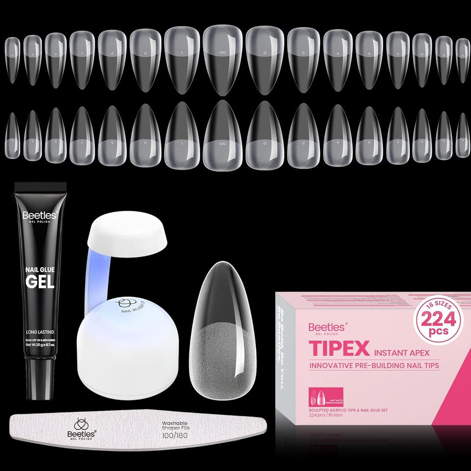 beetles Gel Polish front packaging showing complete Tipex kit and benefits